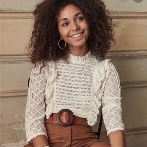 Sezane.  Emma top.  Great condition.  Off white ecru.